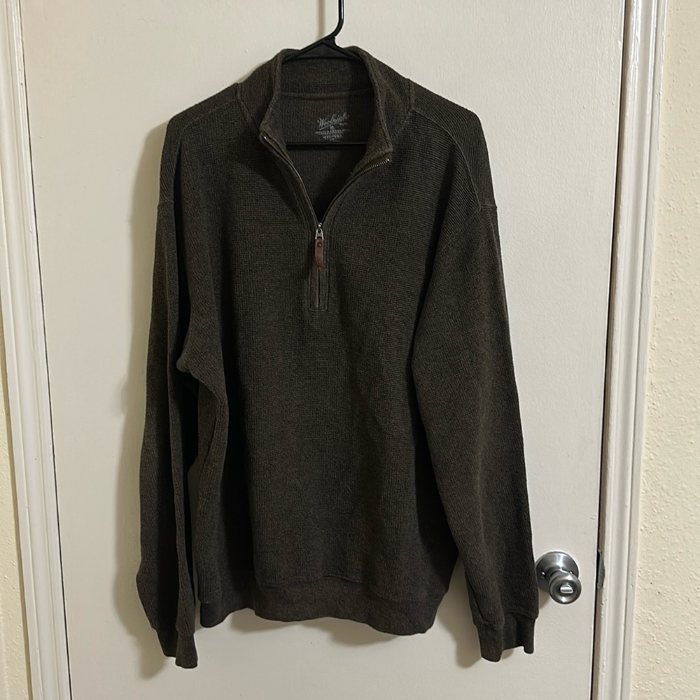 EUC Woolrich Chocolate‎ Brown Quarter Zip Pullover